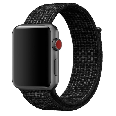 Браслет нейлоновый Sport Loop для Apple Watch 38, 40, 41mm (Apple Watch Нейлон Черный)
