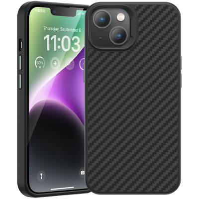 Кевларовый чехол Benks Hybrid для iPhone 14 Plus (MagSafe) (Накладка Черный Карбон)