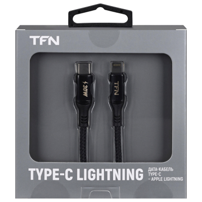 Кабель USB-C to Lightning TFN 1.2 м (Плетеный) (Кабель TFN Черный)