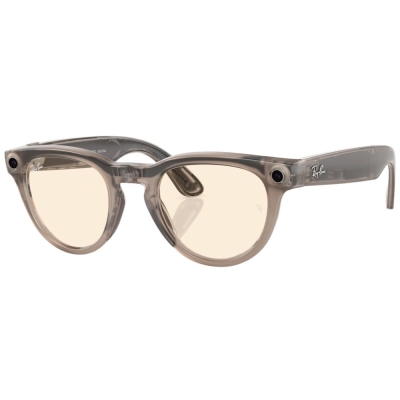 Умные очки Ray-Ban Headliner, Глянцевая каменная оправа, Линзы Фотохром: Clear to Saffron Yellow, M (Очки Ray-Ban Серый)