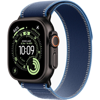 Apple Watch Ultra 3 (49mm) Чёрный титан, Trail Loop, Cиний (без RuStore)