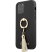 Чехол iPhone 12 Pro Max Накладка Пластик Guess Saffiano+Ring (iPhone 12 Pro Max Накладка Черный)