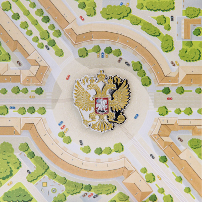 Значок Магнитка Герб России металлический, Магнит