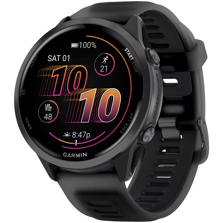 Garmin Forerunner 570, 47 мм, Черные, Черный ремешок