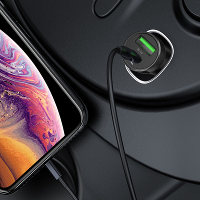 Автомобильное ЗУ Hoco Z32B USB+USB-C (QC3.0+PD) (Автомобильное ЗУ Hoco Черный)