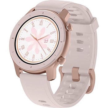 Умные часы Amazfit GTR 42 mm Алюминиевый корпус,Силиконовый ремешок Розовый